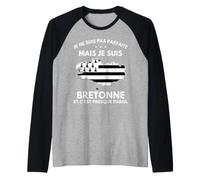 Je Ne Suis PAS Parfaite Mais Je Suis Bretonne Bretagne Maglia con Maniche Raglan