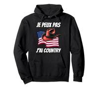 Je Peux PAS J'Ai Danse Country | Drapeau USA Chapeau Cowboy Felpa con Cappuccio