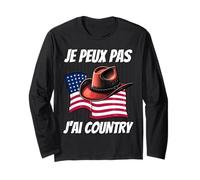 Je Peux PAS J'Ai Danse Country | Drapeau USA Chapeau Cowboy Maglia a Manica
