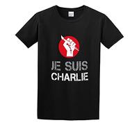 Je Suis Charlie Try Religion Charlie Hebdo Attack Protest T-Shirt Graphic Printed Funny Tee for Men BlackM