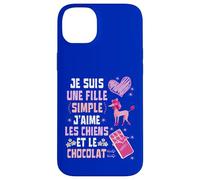 Je Suis Une Fille Simple J'aime les Chiens et le Chocolat Custodia per iPhone 14 Plus