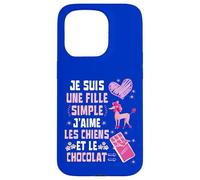 Je Suis Une Fille Simple J'aime les Chiens et le Chocolat Custodia per iPhone 15 Pro
