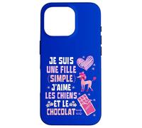 Je Suis Une Fille Simple J'aime les Chiens et le Chocolat Custodia per iPhone 16 Pro