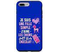 Je Suis Une Fille Simple J'aime les Chiens et le Chocolat Custodia per iPhone 7 Plus/8 Plus