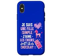 Je Suis Une Fille Simple J'aime les Chiens et le Chocolat Custodia per iPhone X/XS