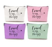 jealance Regali di viaggio per le donne Borsa per il trucco essenziale da viaggio Borsa cosmetica Regalo per le vacanze di volo per ragazze ragazze viaggio fine settimana Natale, 4PSC Travel Therapy