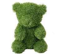 Jeamis Innovative opere d'arte statuette in erba artificiale coniglietto orso cane decorazione giardino (orsacchiotto, 35 cm)