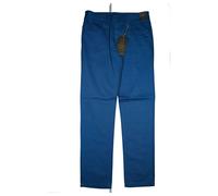 Jean Biani Uomo Chino Premium Cotone Pantaloni Slim Fit 50 W32 L32 Blu Nuovo