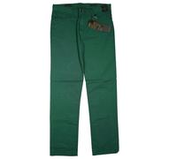 Jean Biani Uomo Pantaloni Chino Slim Fit Premium Cotone 50 W33 L32 Verde Nuovo
