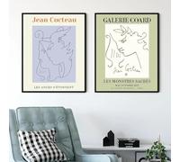 Jean Cocteau - Poster e stampe vintage francesi su tela, pittura artistica da parete per decorazione della stanza, 50 x 70 cm, senza cornice
