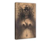 Jean Delville - Poster su tela, motivo: Il male della perversità, decorazione artistica da parete per camera da letto, ufficio, camera da letto, regalo, 30 x 45 cm