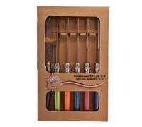 Jean Dubost Laguiole Set Da 6 Coltelli Da Bistecca Con Manici Multi In Box Nuovo