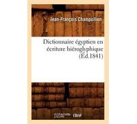 Jean-François Cha Dictionnaire Égyptien En Écriture Hiéroglyphique ( (Tascabile)