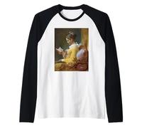 Jean-Honore Fragonard The Reader (A Young Girl Reading) Maglia con Maniche Raglan