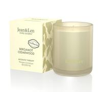 Jean & Len Aromatic Therapy Bergamot & Cedarwood, Natural Soy Wax Candle, Stimulating Fragrance, Burn Time 4 Hours, Scented Candle in Glass, Vegan, 120 g