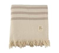 Jean & Len Asciugamano da spiaggia in 100% cotone biologico, con frange, certificato Oeko-TEX e GOTS, morbido cotone sulla parte anteriore e spugna assorbente sul retro, telo mare, 90 x 165 cm