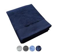 Jean & Len Asciugamano in 100% cotone biologico, colore blu scuro, con appendino, certificato OEKO-TEX e GOTS, design moderno e senza tempo, asciugamani 50x100 cm