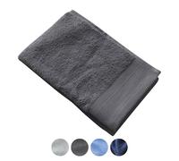 Jean & Len Asciugamano per ospiti in 100% cotone biologico, colore antracite, con appendino, certificato OEKO-TEX e GOTS, design moderno e senza tempo, asciugamano per ospiti 30x50 cm