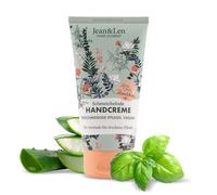 Jean & Len - avvolgente crema mani Aloe Vera e basilico, cura per mani da normali a secche, cura intensamente, senza parabeni e siliconi, vegano, tubo crema mani, 75 ml
