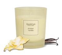 Jean&Len Candela profumata Amber & Vanilla, realizzata a mano, con profumo dolce ed erbaceo di ambra e vaniglia, in elegante contenitore di vetro, vegana, da 120 g