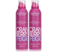 Jean & Len Coccole doccia con mirtillo rosso e fico, sensazione morbida sulla pelle, profumo fruttato, tecnologia gel to-mousse, senza parabeni e siliconi, doccia vegana, 250 ml (Confezione da 2)