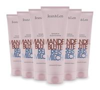 Jean & Len Crema doccia fiori di mandorlo e latte di riso, 6 x 250 ml | per pelli secche e sensibili, profumo delicato e dolce, senza parabeni né siliconi, gel doccia vegano