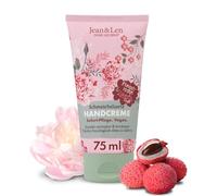 Jean & Len crema mani peonia e litchi, idrata le mani normali e secche, con Provitamin B5, burro di karité e cacao, cura mani vegana, senza parabeni e siliconi, 75 ml