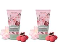 Jean & Len Crema mani Peonia & Litchi, idrata le mani normali e secche, con provitamina B5, burro di karité e cacao, cura vegana per le mani, senza parabeni e siliconi, 75 ml (Confezione da 2)