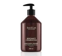 Jean & Len Hand & Body Cleanser Bergamot & Cedarwood, for a fragrant cleansing experience, body and hand soap in a high-quality bottle, refreshing Mediterranean fragrance, vegan, 500 ml
