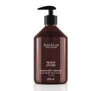 Jean & Len Hand & Body Cleanser Peony & Lychee, per un'esperienza di pulizia profumata, sapone per il corpo e le mani in un flacone di alta qualità, seducente fragranza floreale, vegan, 500 ml