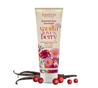 Jean & Len Docciaschiuma Mirtillo & Vaniglia, pH-ideale per la pelle, esperienza doccia rinvigorente, con estratto di mirtillo e vaniglia, per una pelle morbida, doccia gel vegano, senza parabeni e