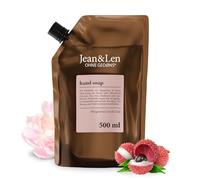 Jean & Len Hand & Body Wash Peonia & Litchi, pulisce e nutre la pelle durante il lavaggio, profumo delicato floreale, sapone liquido in confezione di ricarica, senza parabeni, siliconi e microplastica