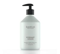 Jean & Len Heavenly Hand & Body Balm Rosemary & Ginger, per un'esperienza di cura profumata, con olio di argan e burro di karité biologici, flacone di alta qualità, senza parabeni e siliconi, 500 ml