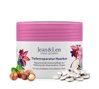 Jean & Len maschera capelli riparazione profonda olio di cocco e macadamia, per capelli molto danneggiati, contrasta la rottura, profumo cocco e macadamia, senza parabeni e siliconi, vegano, 250 ml