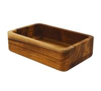 Jean & Len Organizer in legno di acacia, elegante contenitore per cosmetici, accessori e ufficio, con venature uniche, scatola di immagazzinaggio durevole, lavabile a mano, 18 x 12 x 5 cm