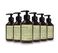 Jean & Len Set sapone mani bergamotto e legno di cedro, deterge mani stressate, uso quotidiano, sapone liquido con dispenser a pompa, fragranza agrumata rinfrescante, vegano, 6 x 250 ml