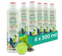 Jean & Len Shampoo Freschezza Tè verde & lime, per capelli normali e grassi, protegge dall’idratazione, riequilibrante, senza siliconi/parabeni, vegano, profumo fresco, 6 x 300 ml