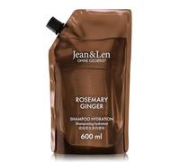 Jean & Len Shampoo idratante al rosmarino e zenzero, ricarica, 600 ml | Per capelli secchi e sfibrati, deterge e nutre, profumo fresco e speziato, senza siliconi né parabeni