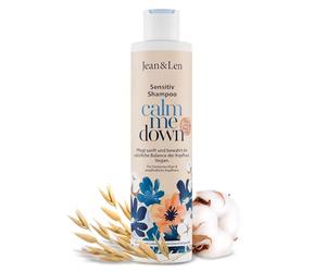 Jean & Len Shampoo Sensitive Latte d'Avena e Cotone, deterge delicatamente e protegge dalla rottura, per capelli secchi e cuoio capelluto sensibile, senza parabeni e siliconi, vegan, 300 ml