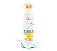 Jean & Len Sensitiv Sunspray 30 SPF waterproof, per pelli sensibili e allergiche al sole, senza siliconi, nanoparticelle, octocrilene, microplastiche, oli minerali, vegan, flacone spray 250 ml