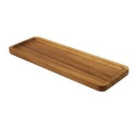 Jean & Len Vassoio in legno rettangolare in legno di acacia, versatile per accessori e ufficio, elegante organizer con venature uniche, pulizia a mano, tavola decorativa in legno, 28 x 10 x 1,5 cm