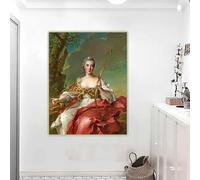 Jean-Marc Nattier "Madame de Maison Rouge come Diana (1756)" Stampe su tela Dipinti Estetica Arte Decorazione per la casa (70x90cm/Senza cornice)