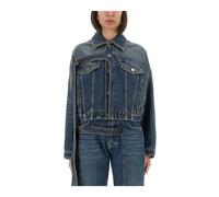 Jean Paul Gaultier, ,Jackets ,Donna ,Blu ,S Giacca di jeans conica cropped