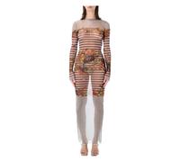 Jean Paul Gaultier - Mesh Long Dress Mariniere Grape - - Dresses - Donna - Multicolore - M