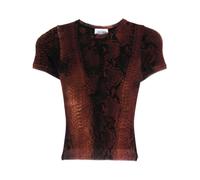 Jean Paul Gaultier - Mesh Printed Python Baby Tee - - Tops - Donna - Multicolore - S