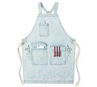 Jeanerlor - Grembiule in denim di cotone con tasche per cucina e parrucchiere, per donne e uomini, 2 taglie
