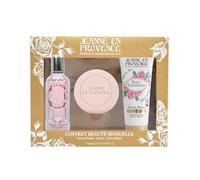 JEANNE EN PROVENCE - Cofanetto Rose Beauty Sensuelle - Eau de Parfum 60 ml + Crema mani 75 ml + Sapone solido 100 g - 95% di ingredienti di origine naturale - Sapone fatto in Provenza - 100 gr
