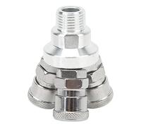 Jeanoko Attacco Rapido a 3 Vie, Raccordo Universale per Compressore D'aria Giunto Bloccante Automatico a Doppia Tenuta Opaca, Design Girevole a 360 Gradi per Settore Automobilistico