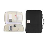 Jeanoko Borsa per Documenti A4 con Chiusura a Cerniera, Organizer per | Portfolio in Tessuto Oxford da 13,8x9,8 Pollici, Multitasche per Notebook e Telefono, Resistente per Uso in Ufficio