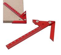 Jeanoko Calibri a Traccia Centrale 105 Mm con Angoli di 45° e 90° per la Misurazione della Lavorazione del Legno, Strumento a Traccia Centrale, Righello in Lega di Alluminio